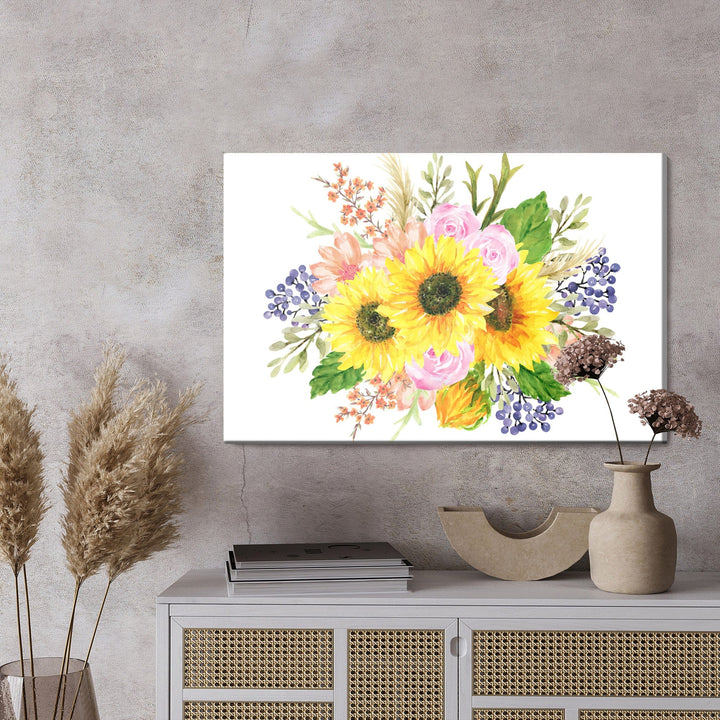 Kanva - Ziedu kompozīcija, it kā gleznota ar akvareļkrāsām, N-1689 X-ART