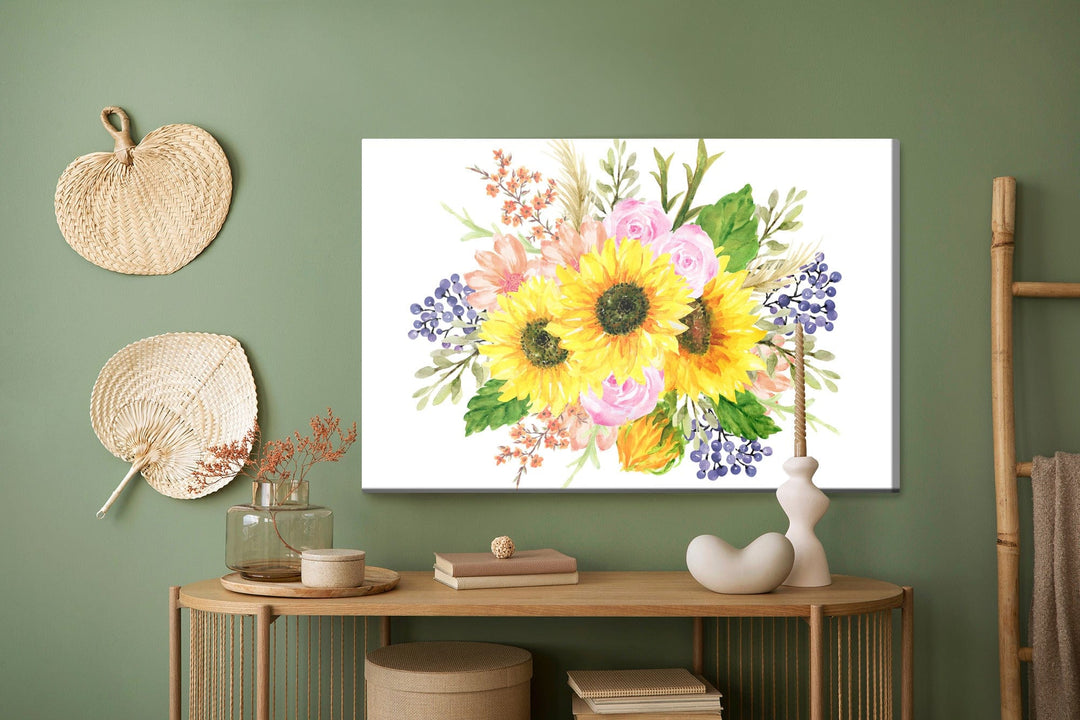 Kanva - Ziedu kompozīcija, it kā gleznota ar akvareļkrāsām, N-1689 X-ART