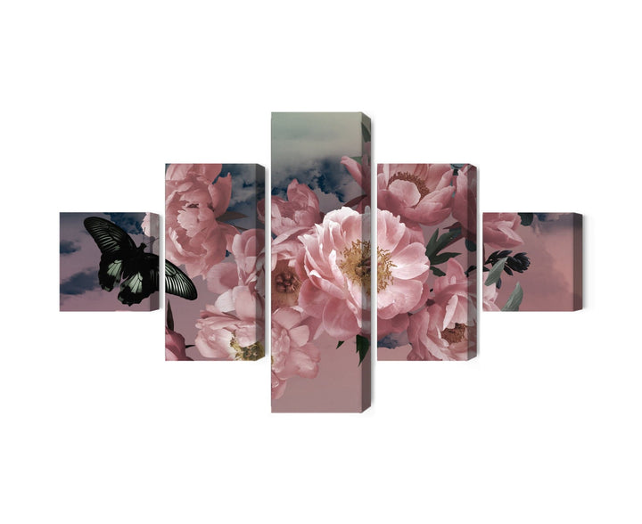 Kanva - Ziedu pušķis un tauriņš, N-4058 X-ART