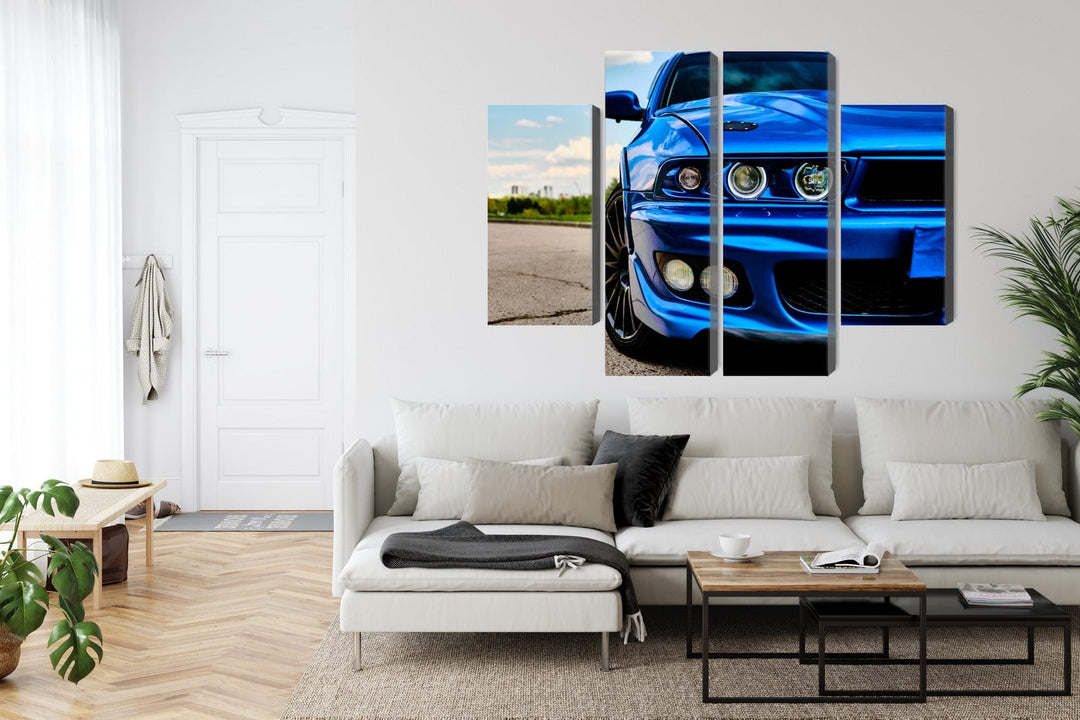 Kanva - Zilā sporta automašīna no priekšpuses, N-3490 X-ART