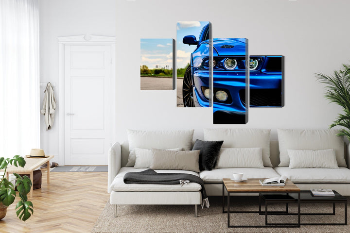 Kanva - Zilā sporta automašīna no priekšpuses, N-3491 X-ART