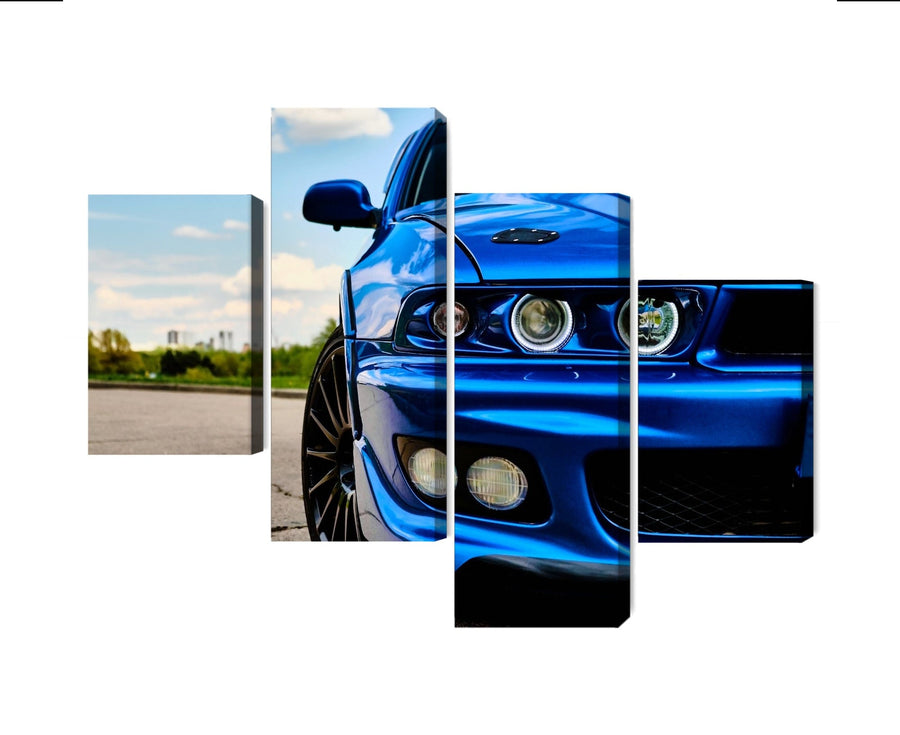 Kanva - Zilā sporta automašīna no priekšpuses, N-3491 X-ART