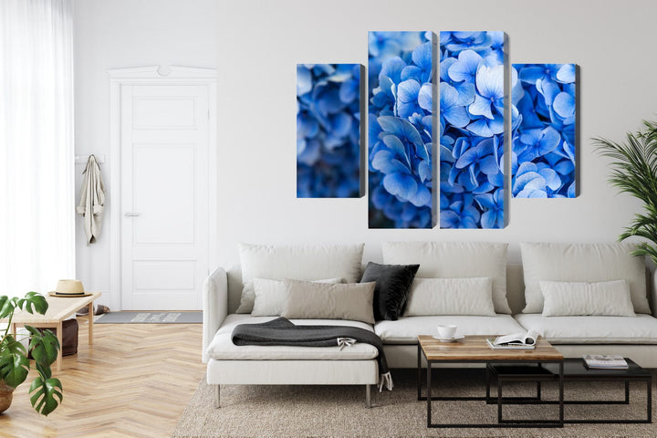 Kanva - Zilas hortenzijas ziedi tuvplānā, N-4136 X-ART