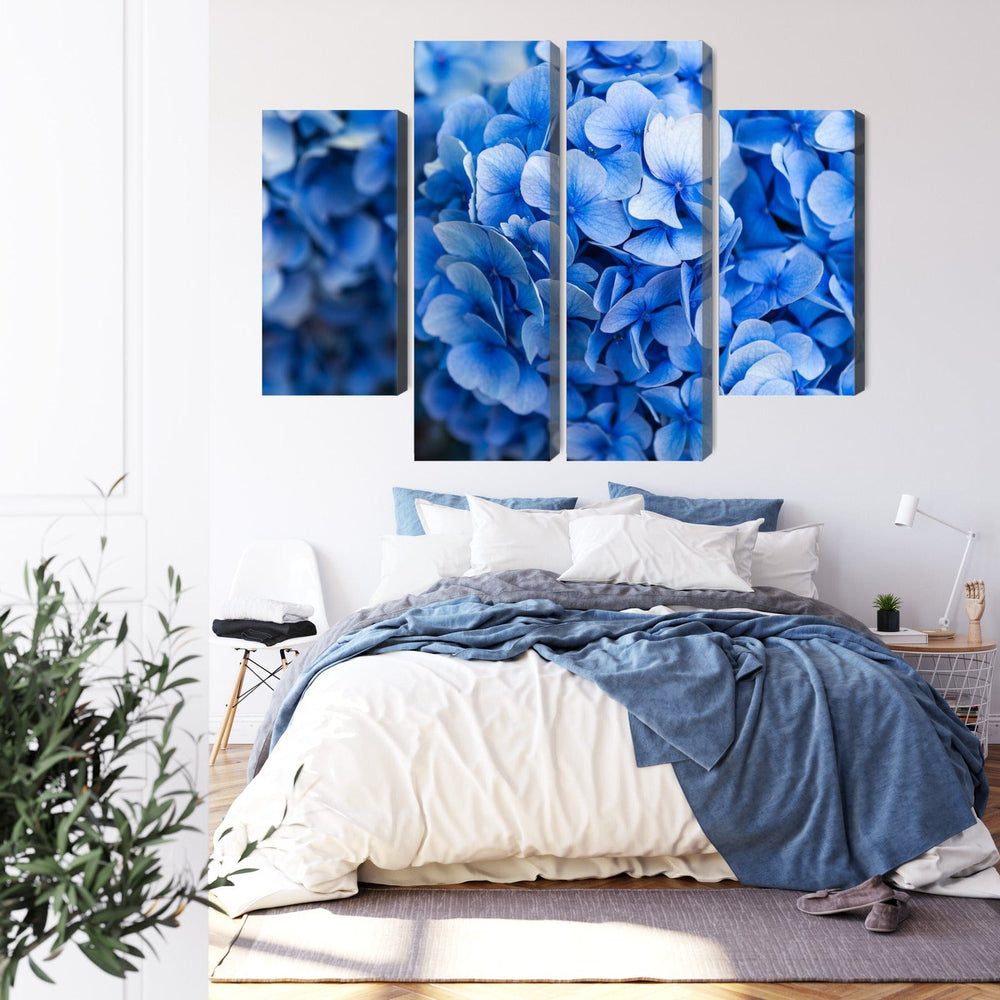 Kanva - Zilas hortenzijas ziedi tuvplānā, N-4136 X-ART