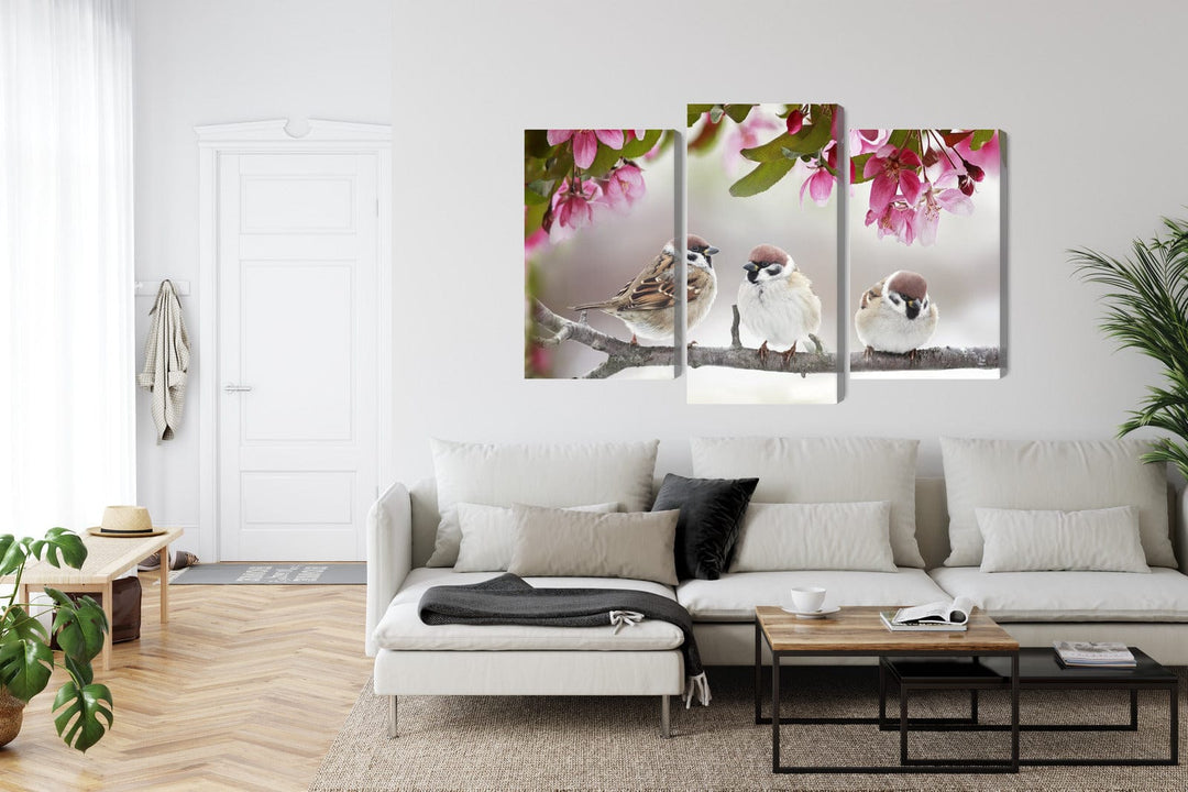 Kanva - Zvirbuļi starp ziediem, N-4020 X-ART