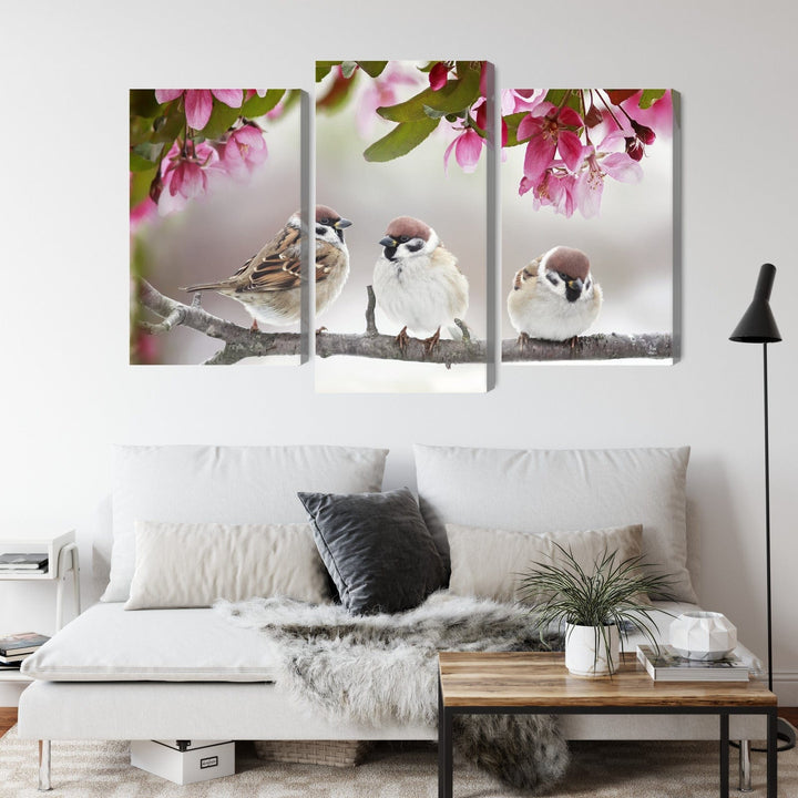 Kanva - Zvirbuļi starp ziediem, N-4020 X-ART