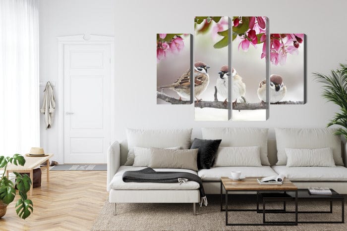 Kanva - Zvirbuļi starp ziediem, N-4021 X-ART