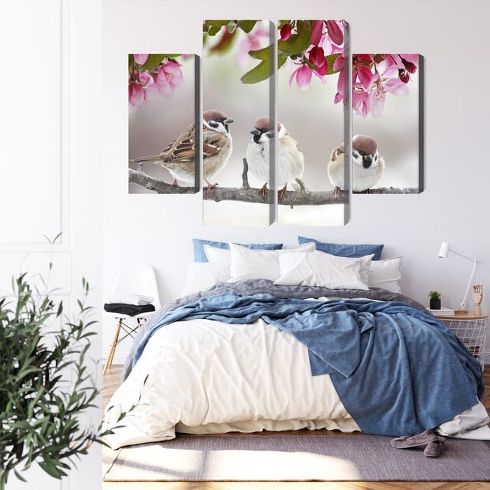 Kanva - Zvirbuļi starp ziediem, N-4021 X-ART