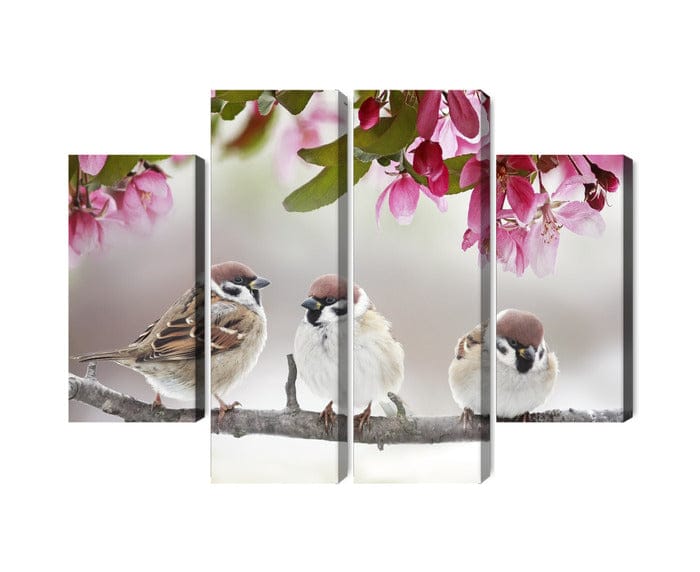 Kanva - Zvirbuļi starp ziediem, N-4021 X-ART