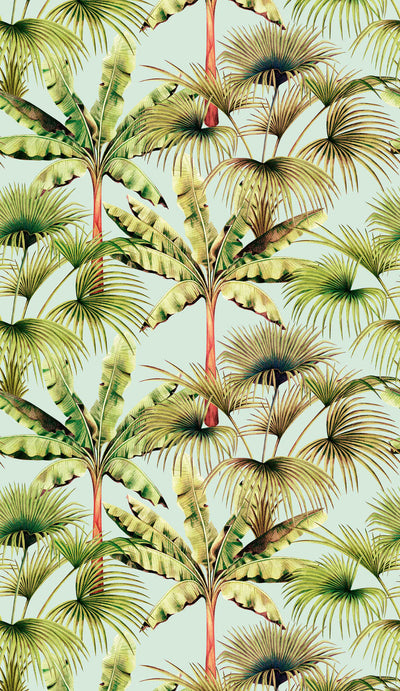 Krāsainas tapetes ar lapu rakstu un tropisku stilu, 1375227 AS Creation
