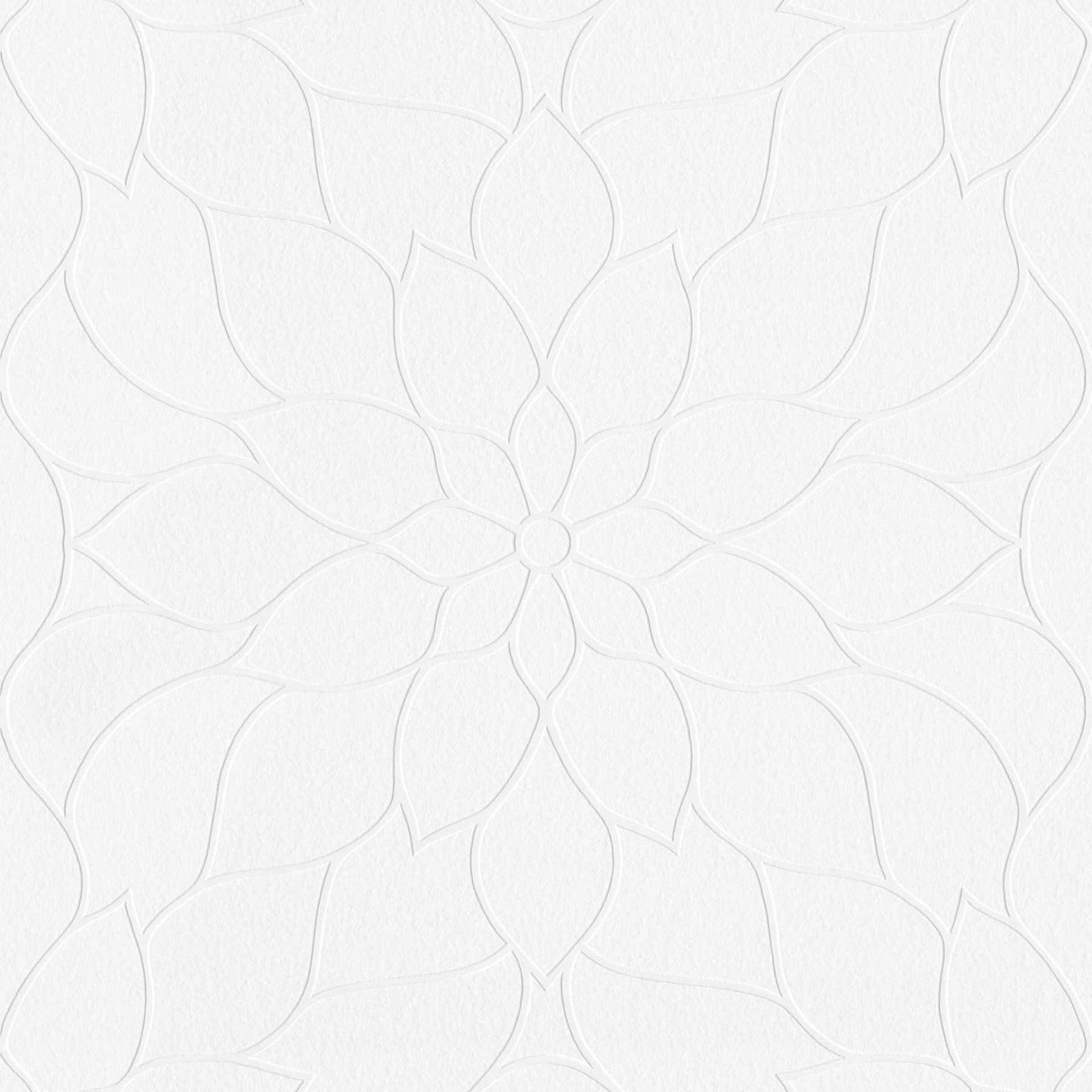 Krāsojamas tapetes ar stilizētu ziedu rakstu 950819 (1.06x25m) AS Creation