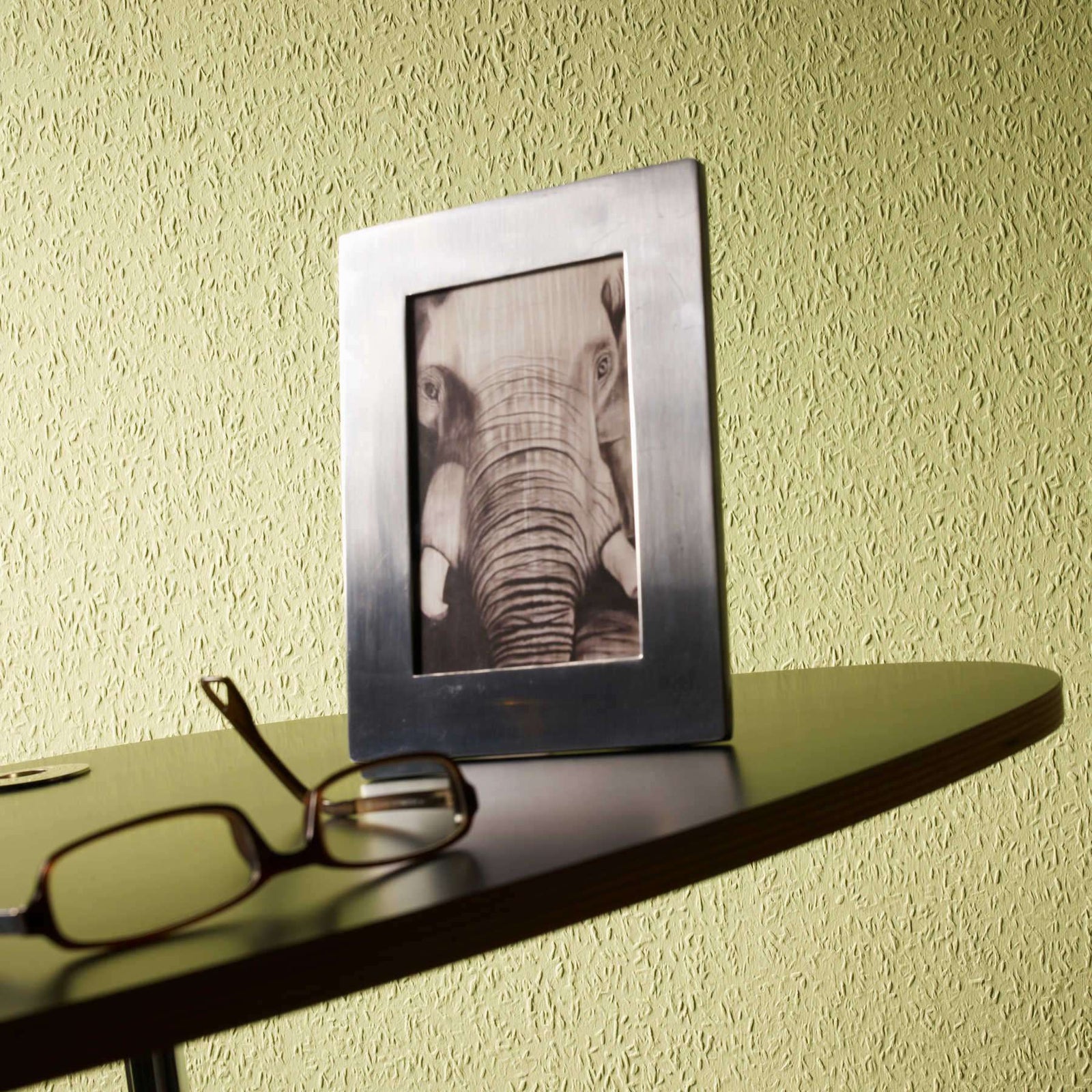 Krāsojamas tapetes ar koku skaidām un Rauhfaser efektu,nokrāsotas zaļā krāsā