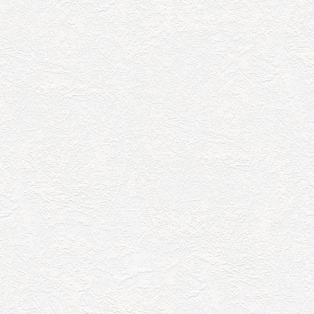 Krāsojamas tapetes tīri baltā krāsā ar ģipša struktūru, 248718 AS Creation