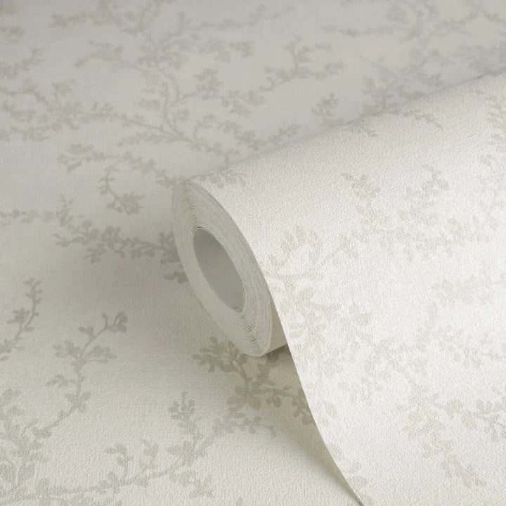 Tapetes dabiskos toņos ar smalku vītolu dizainu, gaiši pelēka, 3010567 AS Creation