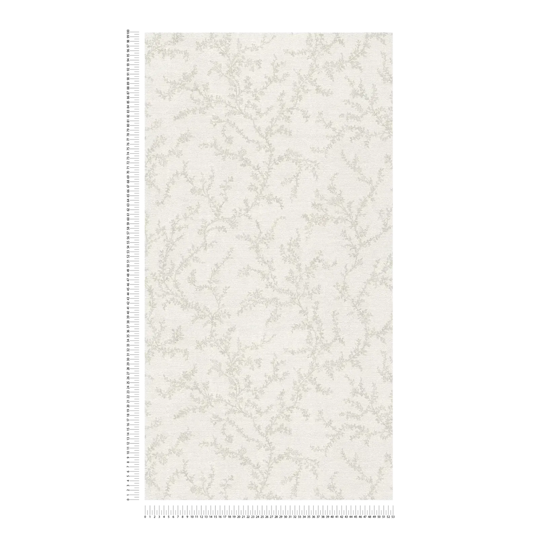 Tapetes dabiskos toņos ar smalku vītolu dizainu, gaiši pelēka, 3010567 AS Creation