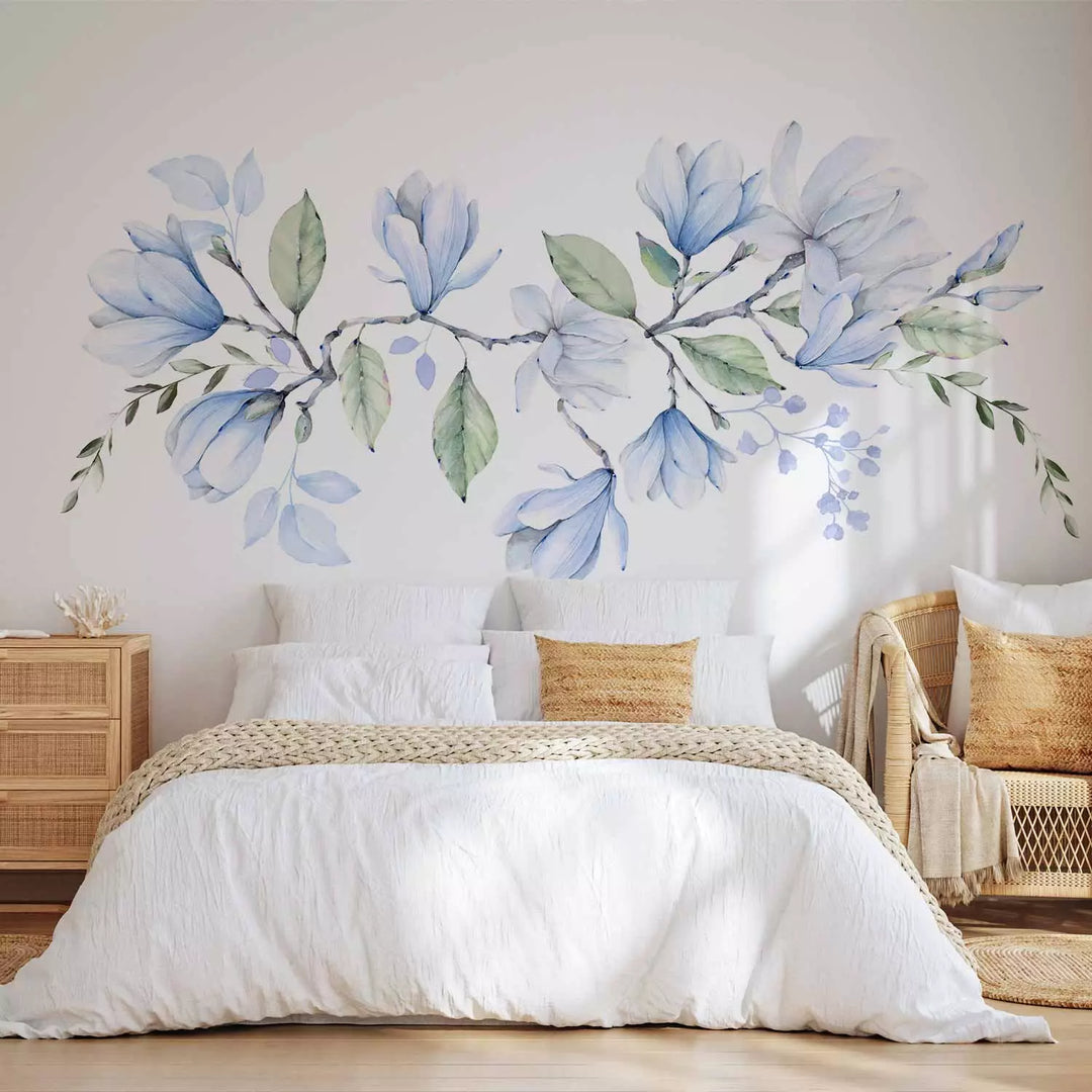 Valokuvatapetti - Magnolian kukka, sinisen sävyjä, 143172