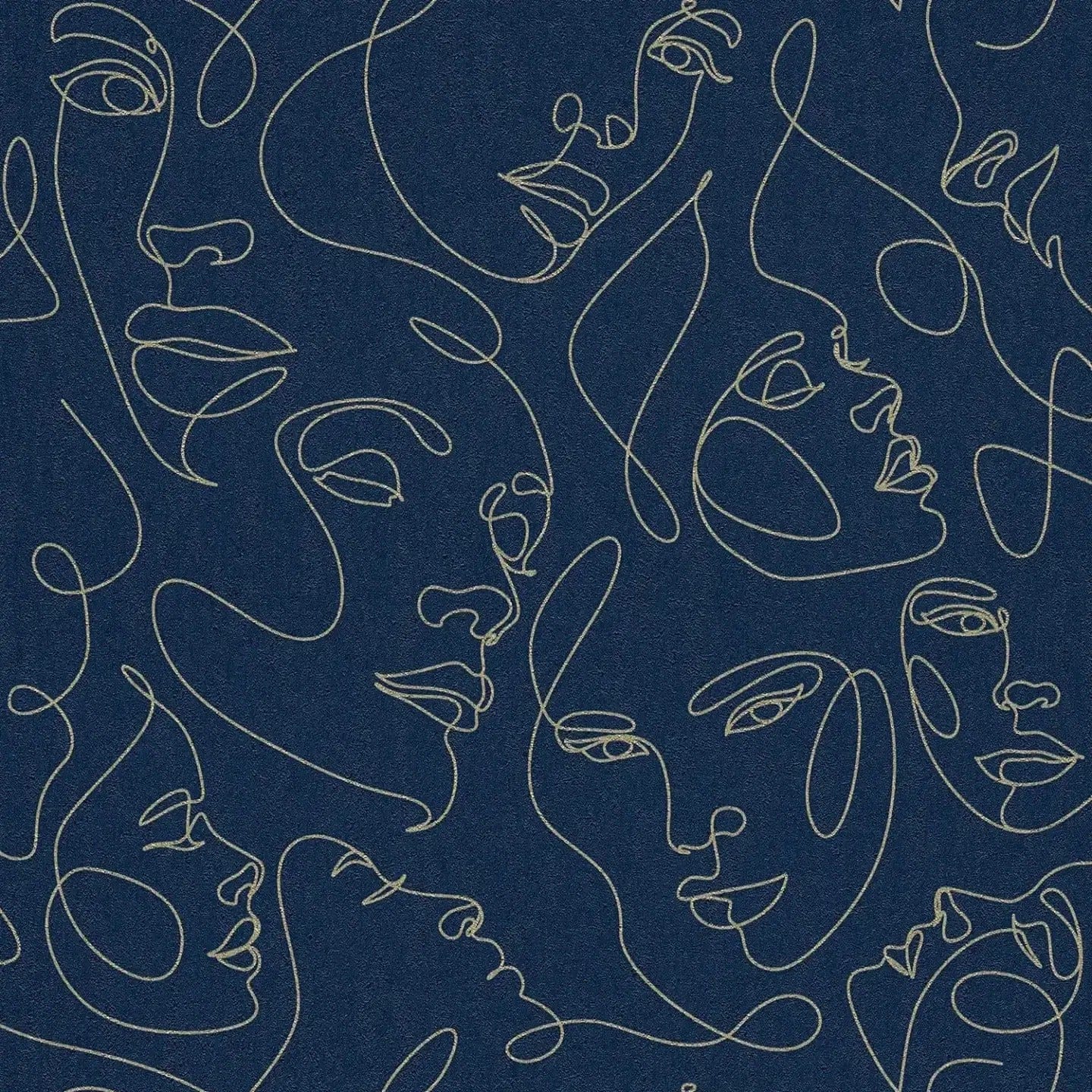 Detalizēts skats: zilas mākslinieciskas tapetes līniju stilā ar tekstūru. SKU: 3012254, AS Creation.