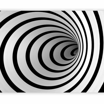 Black and white Wall Murals with 3D effect - Black and white 3D tunnel - 60156G-ART