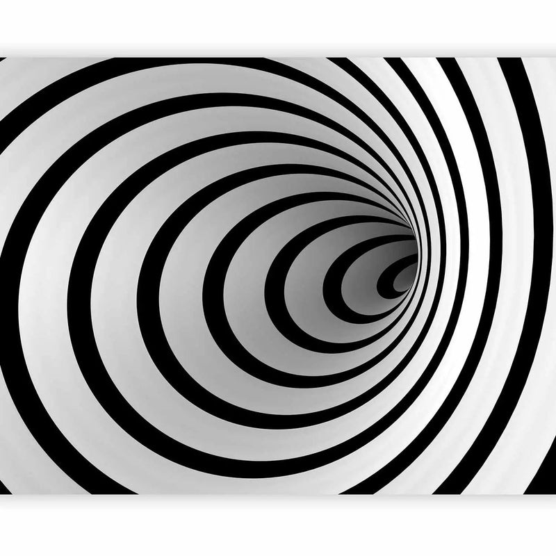 Black and white Wall Murals with 3D effect - Black and white 3D tunnel - 60156G-ART