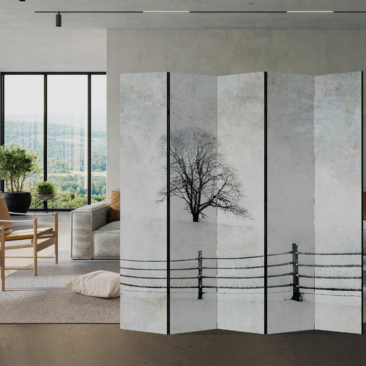 Melnbalts aizslietnis, divpusējs, 225x172, Ziemas klusums laukos L-ART