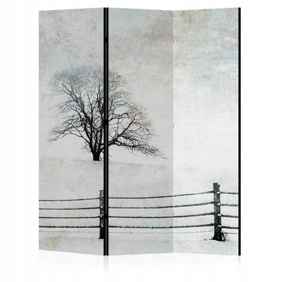 Melnbalts aizslietnis, vienpusējs, 135x172, Ziemas klusums laukos L-ART