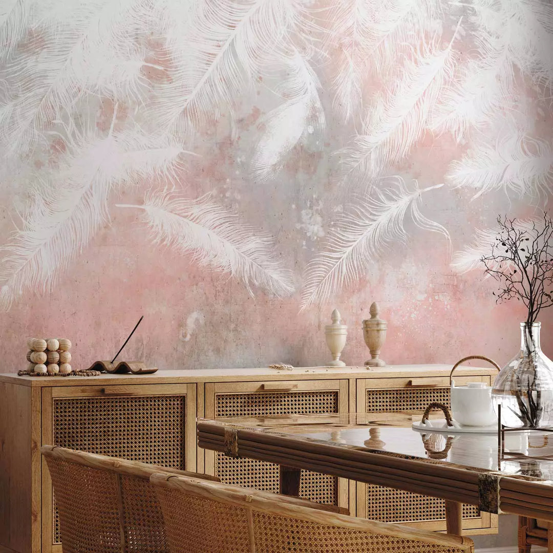 Wall Murals with white feathers - heavenly games, 142710