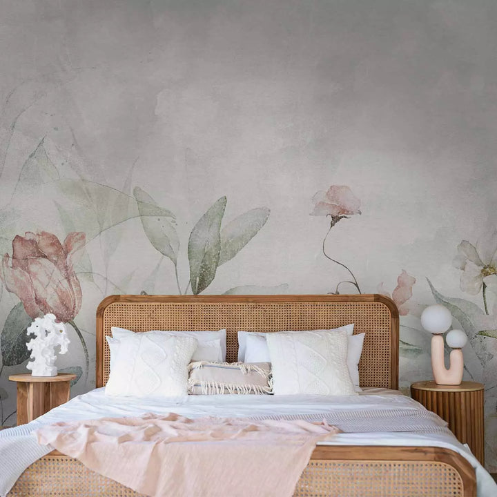 Fototapeet - Lilled pastelsel rohelisel taustal, 142703