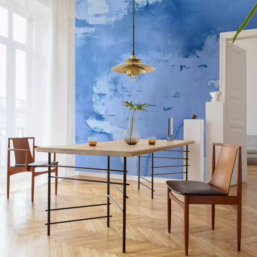 Valokuvatapetti abstraktilla taustalla - Abstrakti sumu sinisellä, 143186