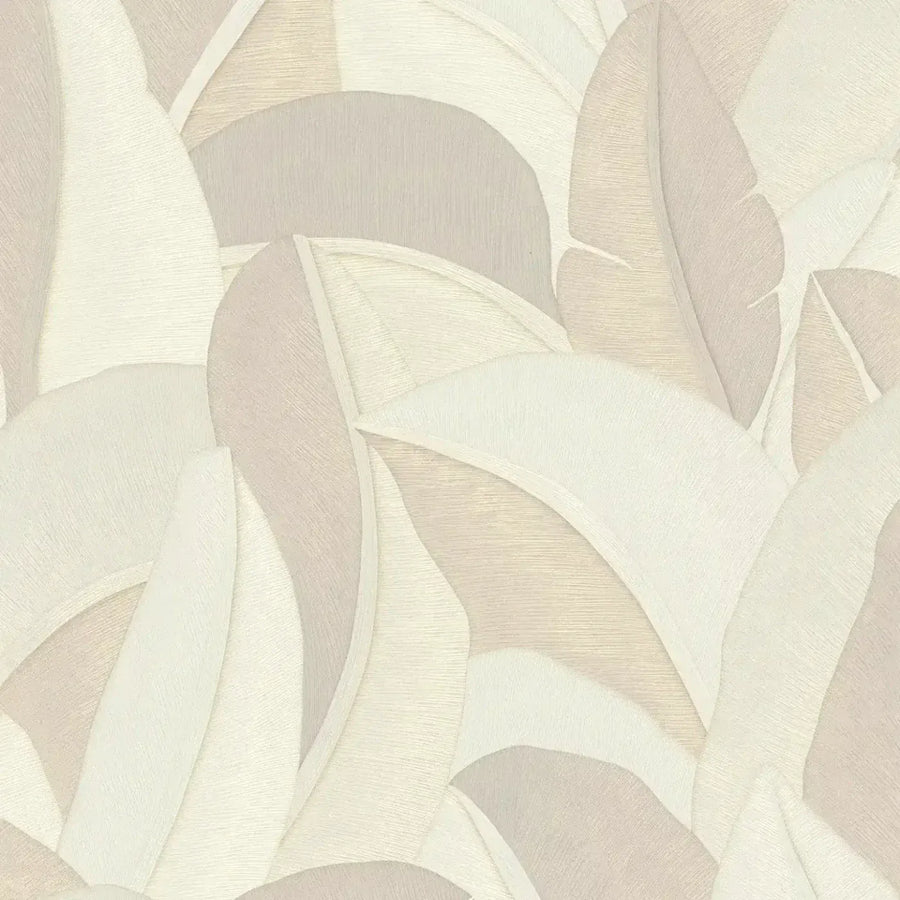 Modernas tapetes ar lapu formas tekstūru - krēmkrāsa - 3007573 AS Creation