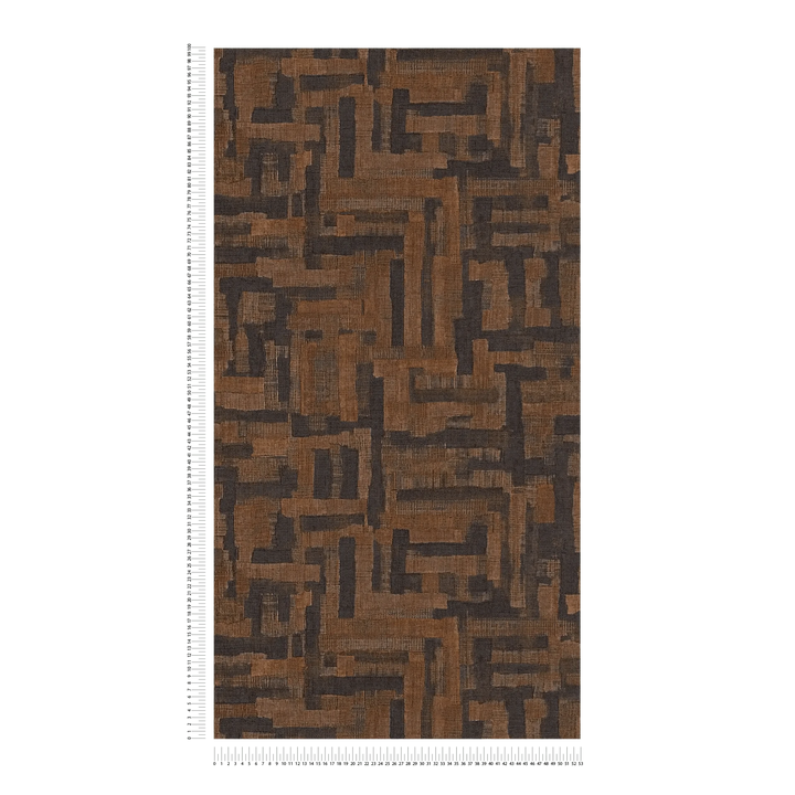 Tapetes ar ģeometrisku koka motīvu - brūnā, melnā krāsā - 782046 AS Creation