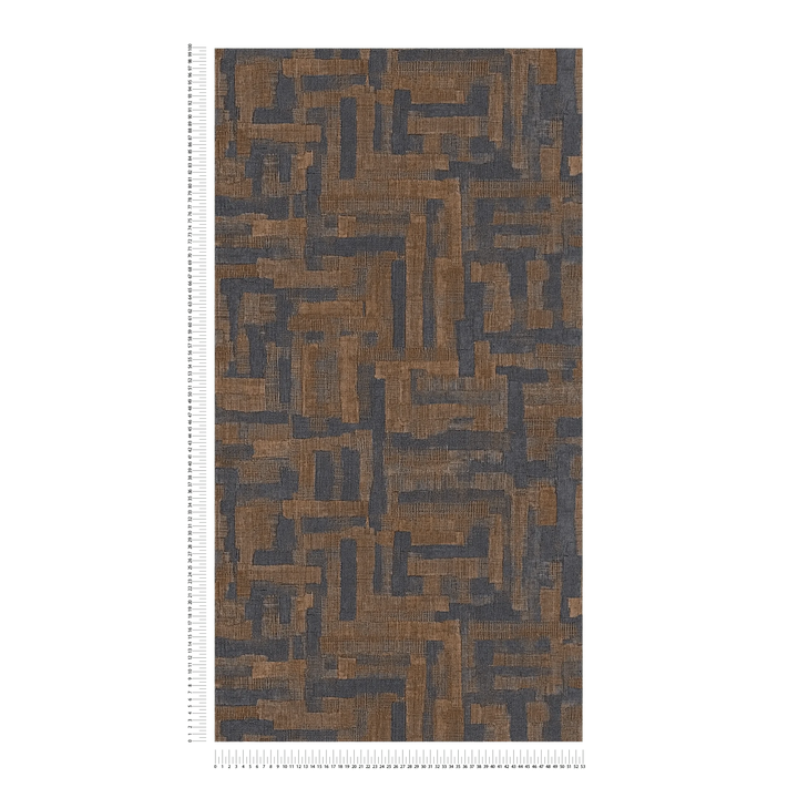 Modernas tapetes ar ģeometrisku koka motīvu - brūna, tumši zila - 782043 AS Creation