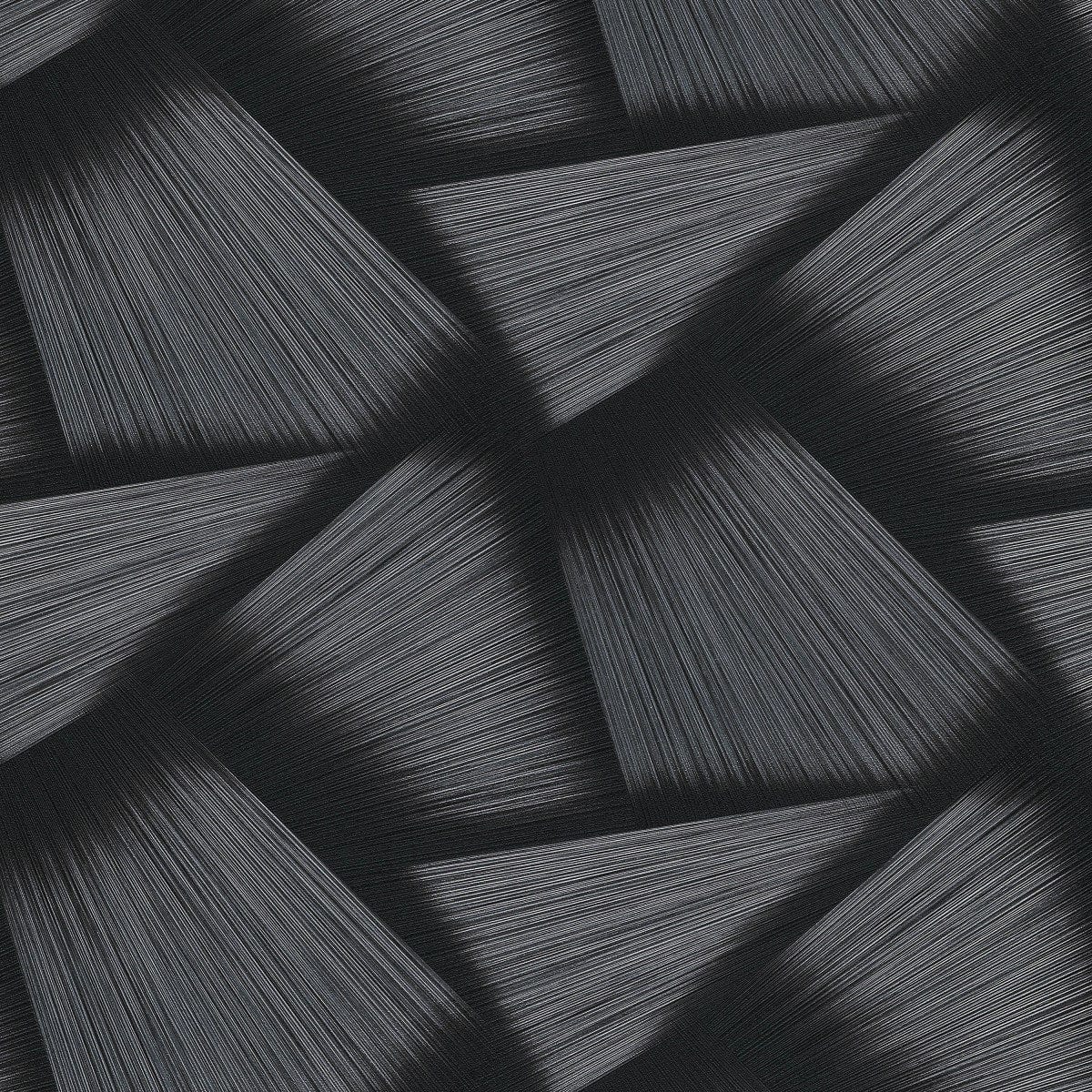 Modernas tapetes ar lielu ģeometrisku rakstu, melnā krāsā/metālika - 3757363 Erismann