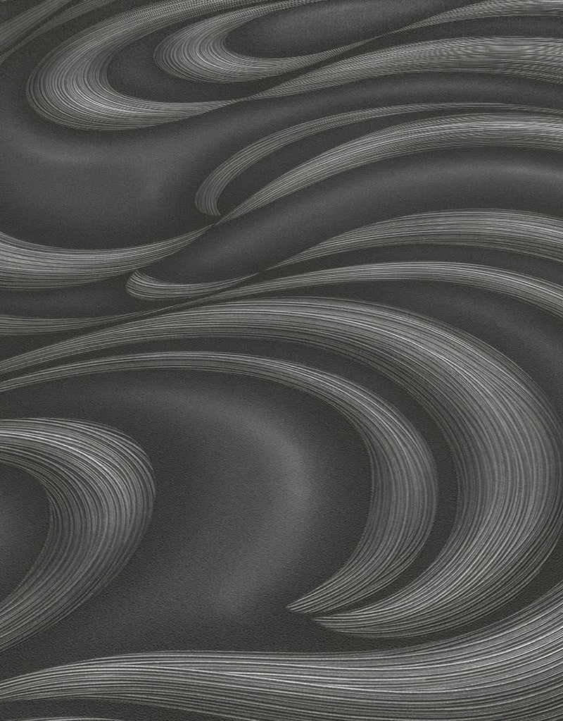 Modernas tapetes ar matētu virsmu un spīdīgu rakstu, melnas Erismann