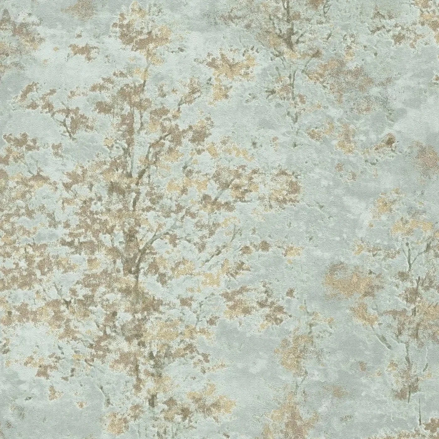 Detalizēts skats: zaļas modernas tapetes ar koku raksta reljefu. SKU: 3012701, AS Creation.