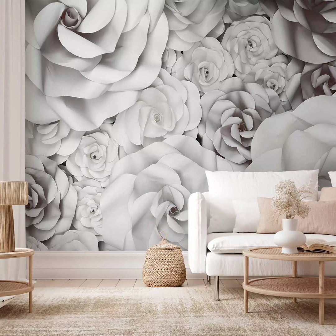 Fototapetai - Vienspalvis raštas su gėlių žiedlapiais, 137476