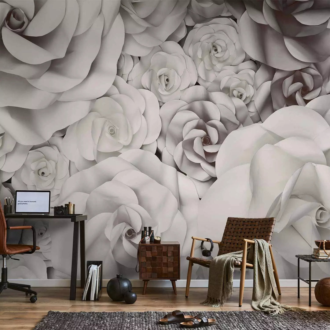 Fototapetai - Vienspalvis raštas su gėlių žiedlapiais, 137476