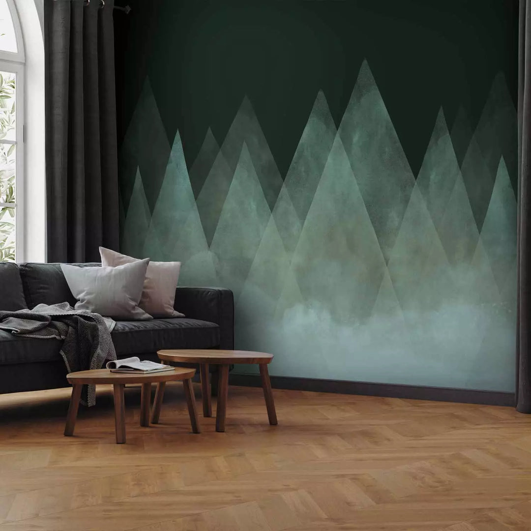 Wall Murals - Landscape with abstraction in dark shades, 138829
