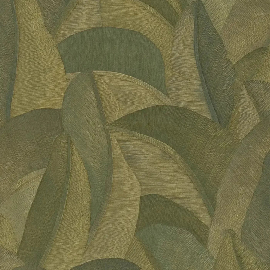 Tapetes ar lielu teksturētu lapu motīvu - zaļā - 3007572 AS Creation