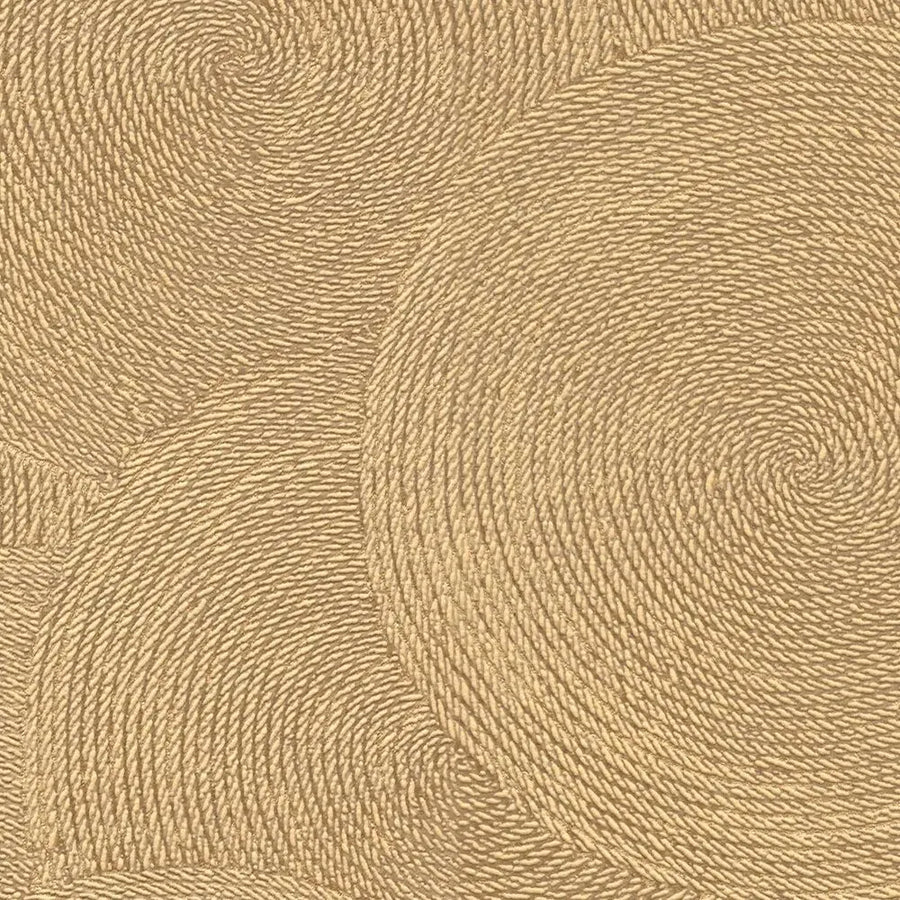 Tapetes ar abstraktu apļu rakstu un metāliskiem akcentiem - brūnas AS Creation