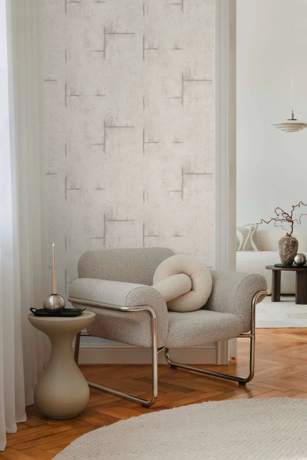 Neaustas tapetes ar betona izskatu un maigu vintāža šarmu | gaiši pelēkā | 3010503 AS Creation