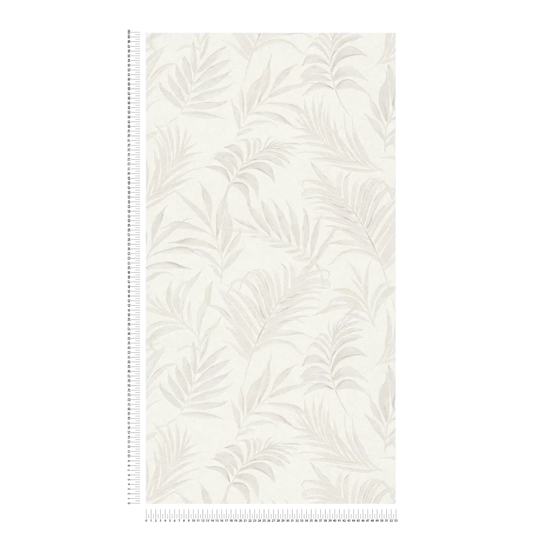 Neaustas tapetes ar delikātu tropu motīvu | baltā krāsā | 3011051 AS Creation