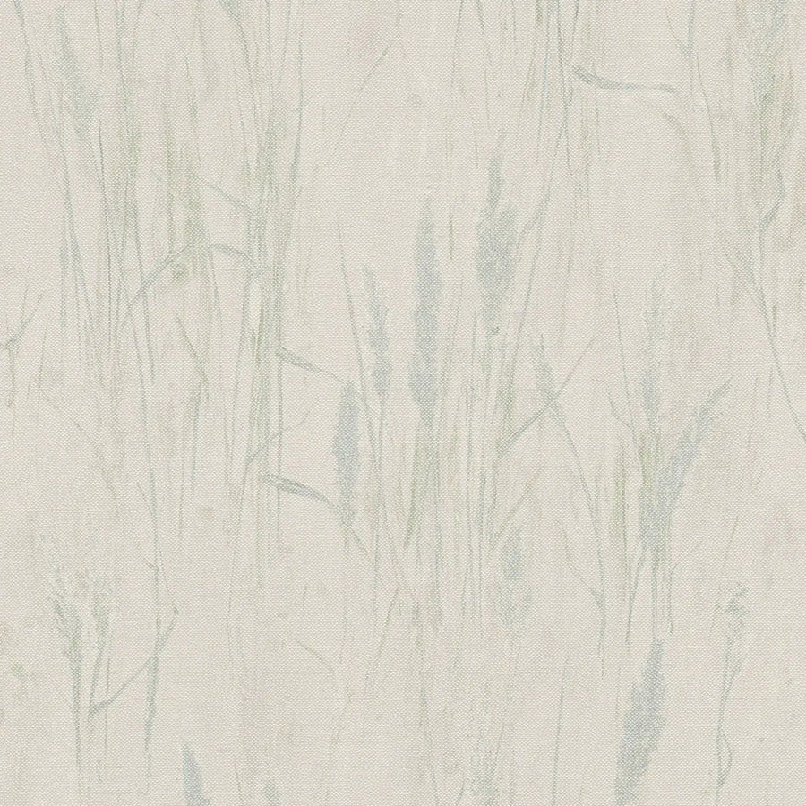 Neaustas tapetes ar filigrānu zāles rakstu | pelēka, zaļa - 3010641 AS Creation