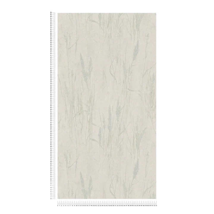 Neaustas tapetes ar filigrānu zāles rakstu | pelēka, zaļa - 3010641 AS Creation