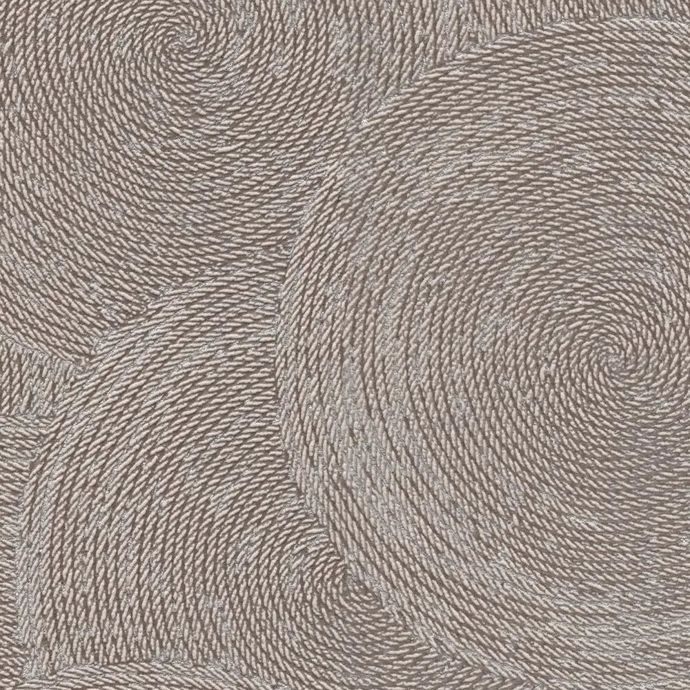 Tapetes ar grafiskiem apļu elementiem un mirdzošiem akcentiem – brūnas AS Creation