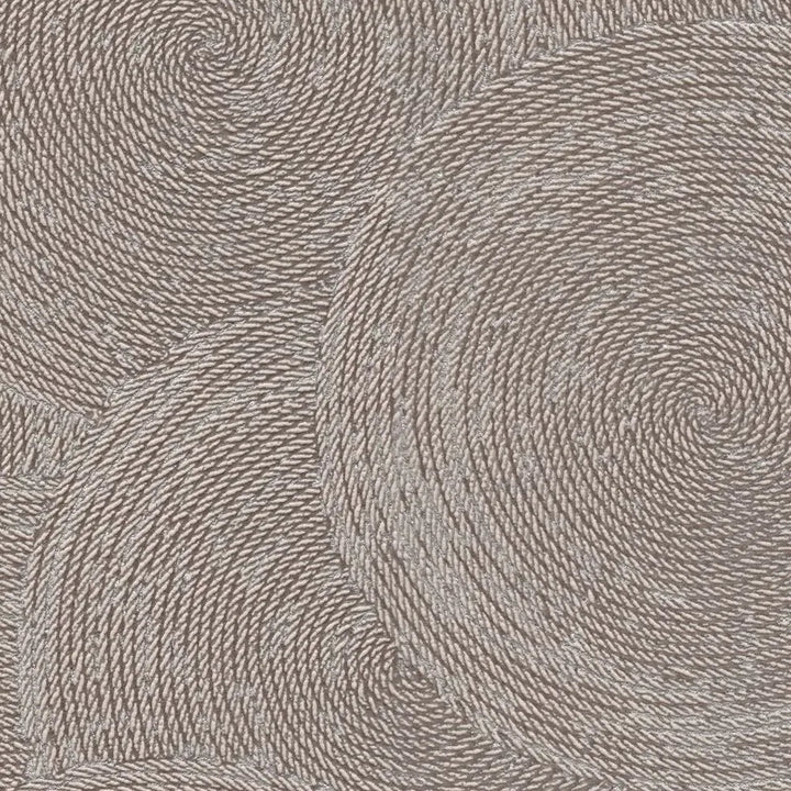 Tapetes ar grafiskiem apļu elementiem un mirdzošiem akcentiem – brūnas AS Creation