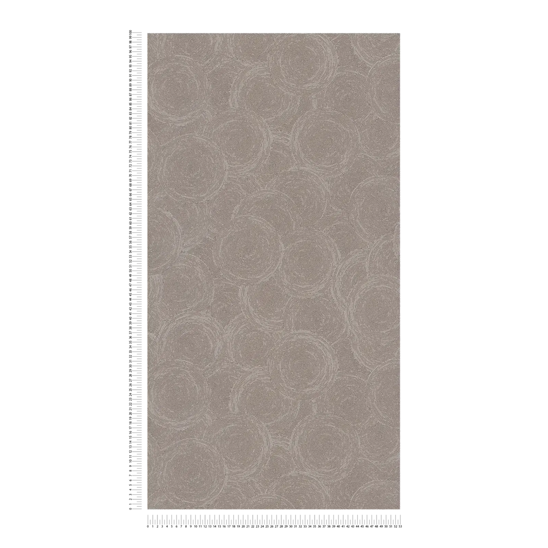 Tapetes ar grafiskiem apļu elementiem un mirdzošiem akcentiem – brūnas AS Creation