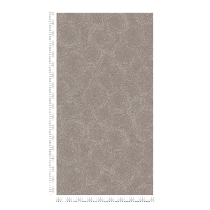 Tapetes ar grafiskiem apļu elementiem un mirdzošiem akcentiem – brūnas AS Creation