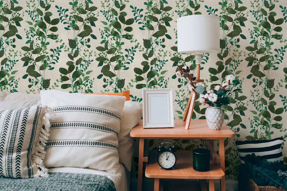 Neaustas tapetes ar lapainiem zariem | zaļā - 3012474 AS Creation