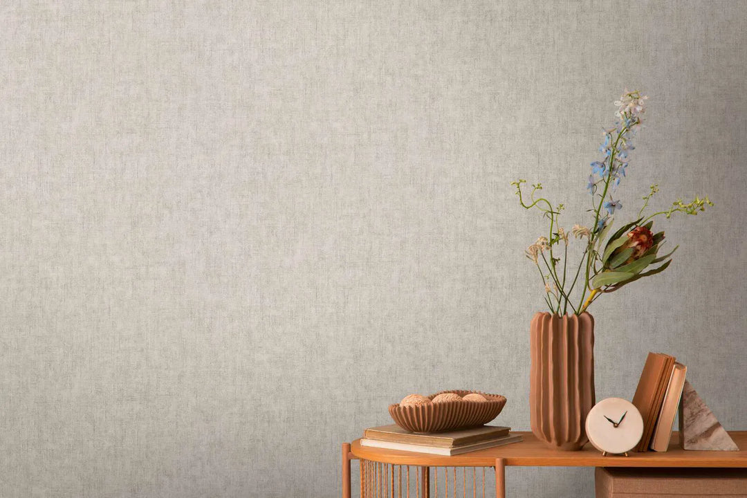 Neaustas tapetes ar smalku austu izskatu | pelēkā | 3011065 AS Creation