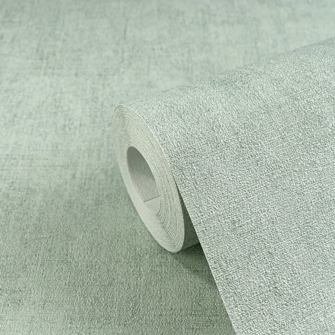 Neaustas tapetes ar smalku lina tekstūru | zaļā | 3011063 AS Creation